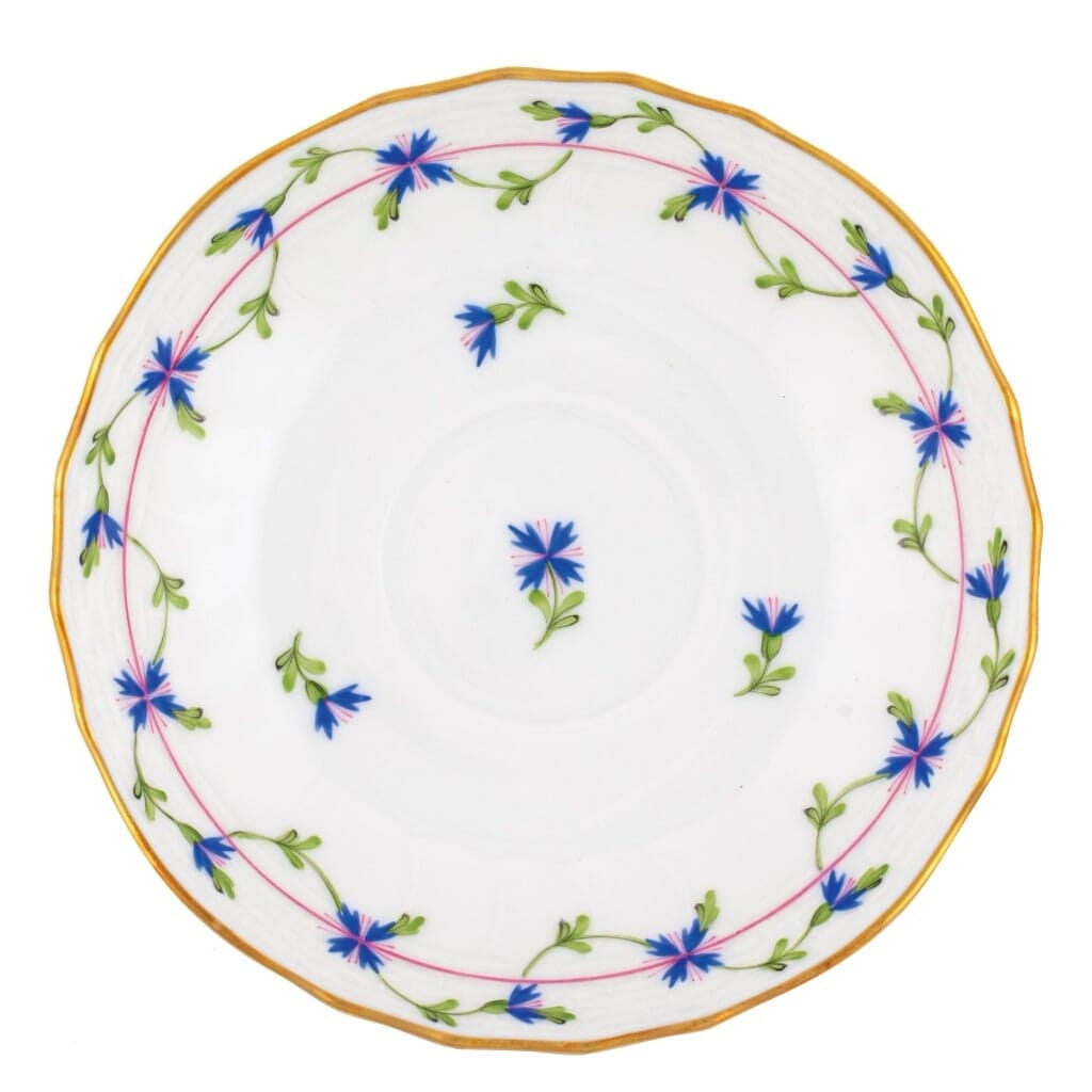 Herend Blue Garland Canton Saucer Dinnerware Herend 