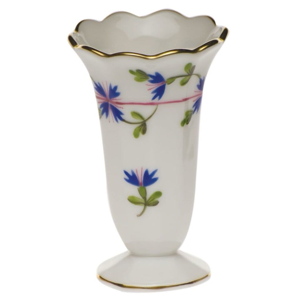 Herend Blue Garland Scalloped Bud Vase Vases Herend 