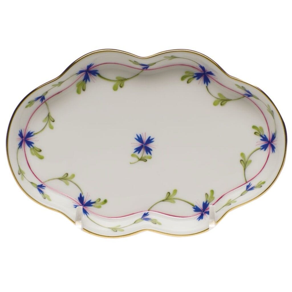 Herend Blue Garland Small Scalloped Tray Trays Herend 