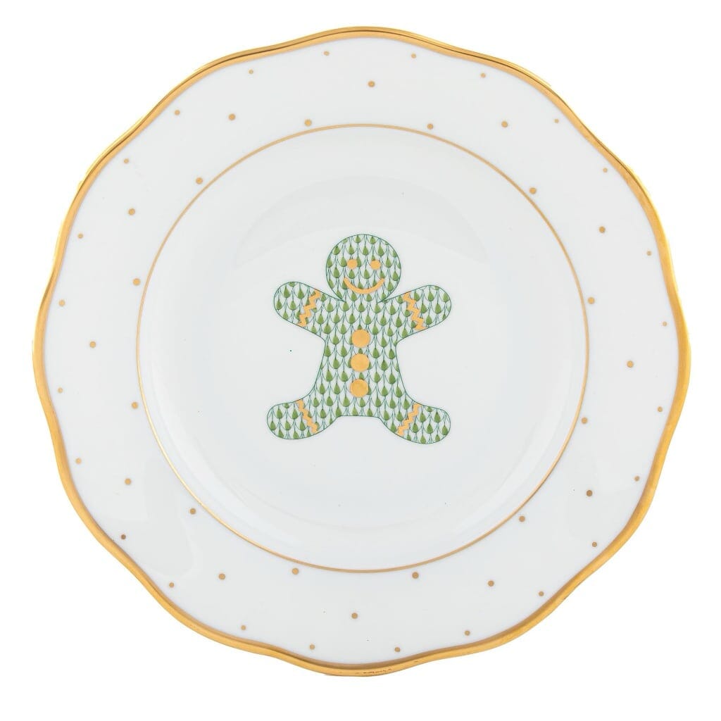 Herend Christmas Dessert Plate - Gingerbread Dinnerware Herend 