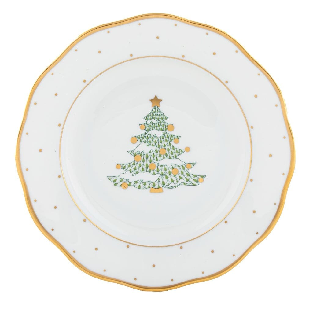 Herend Christmas Dessert Plate - Tree Dinnerware Herend 