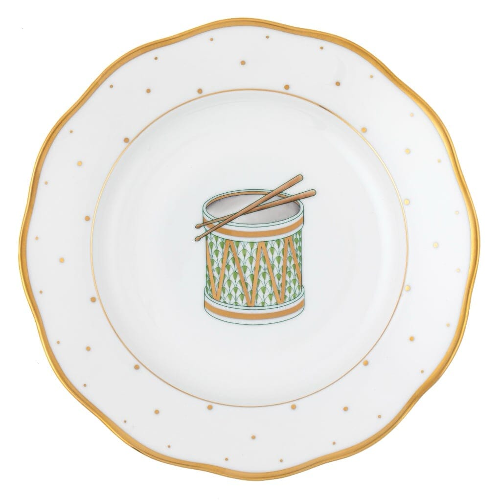 Herend Christmas Dessert Plate - Drum Dinnerware Herend 