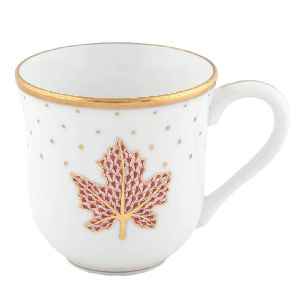Herend Fall Mug - Maple Leaf Dinnerware Herend Rust 