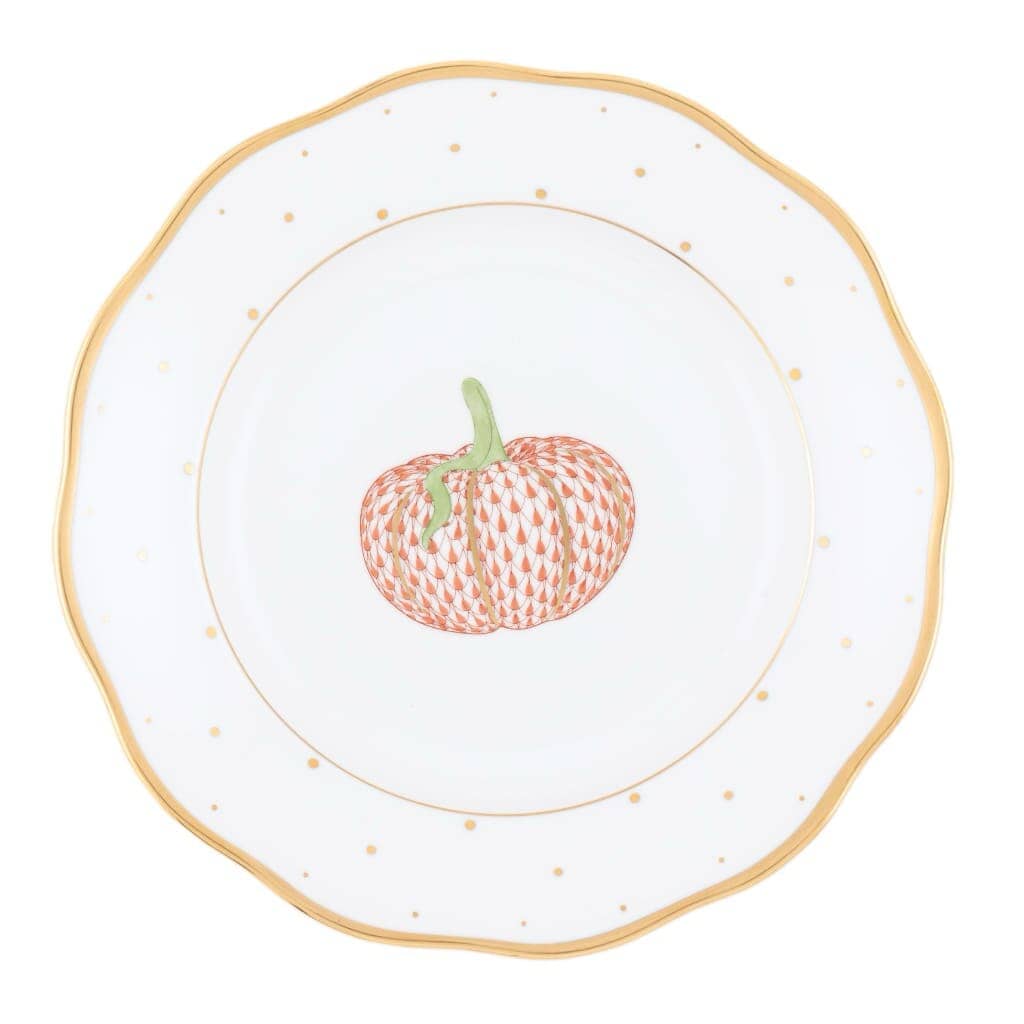 Herend Fall Dessert Plate - Pumpkin Dinnerware Herend Rust 
