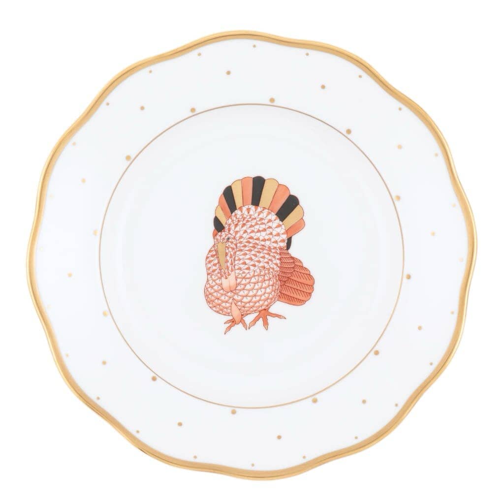 Herend Fall Dessert Plate - Turkey Dinnerware Herend Rust 