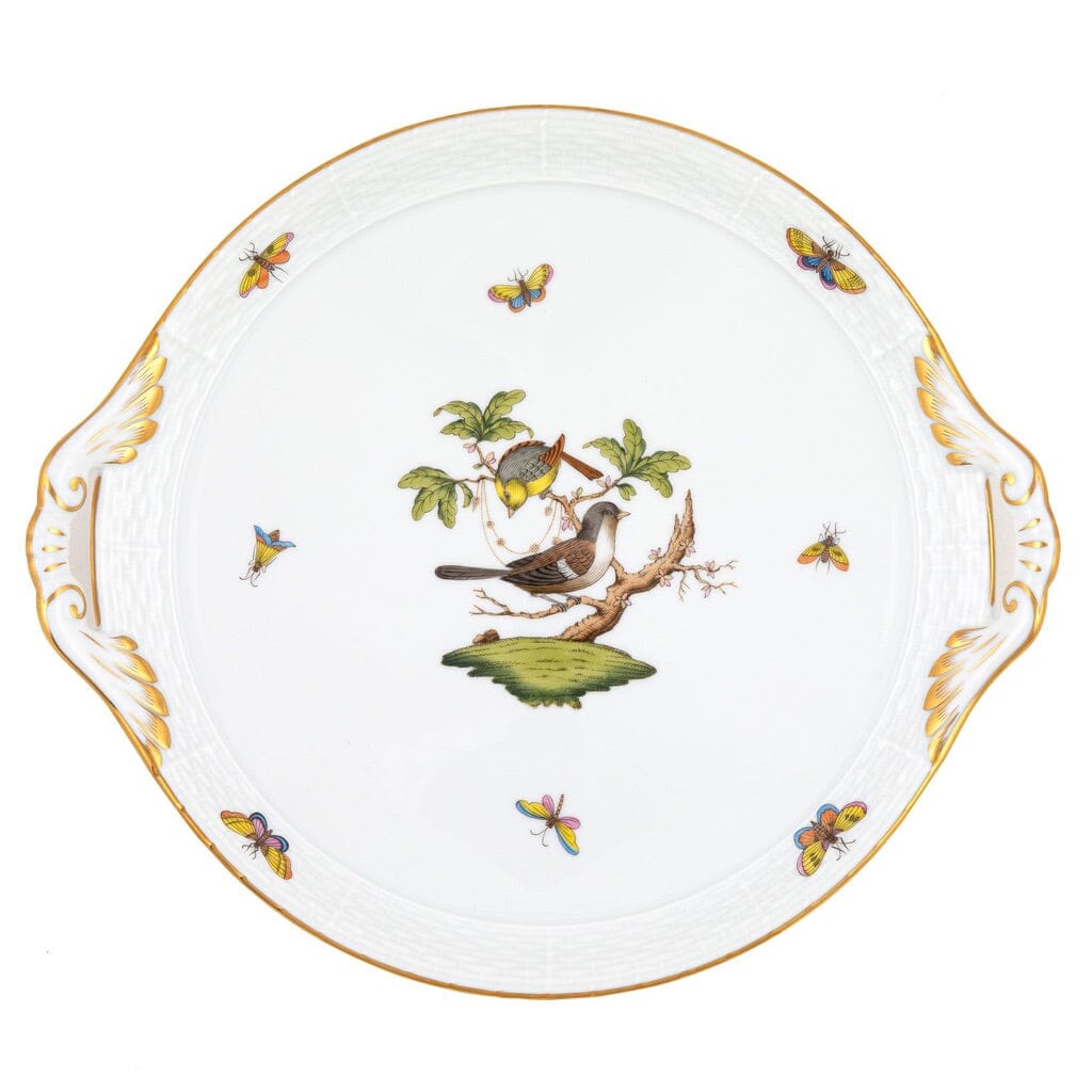 Herend Rothschild Bird Round Tray With Handles Trays Herend 