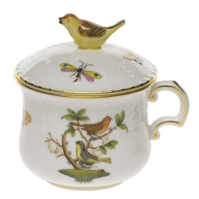 Herend Rothschild Bird Pot De Creme With Bird Dinnerware Herend 