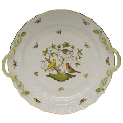 Herend Rothschild Bird Chop Plate With Handles - 14 Inch Dinnerware Herend