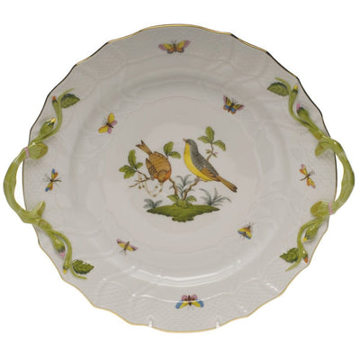 Herend Rothschild Bird Chop Plate With Handles - 12 Inch Dinnerware Herend