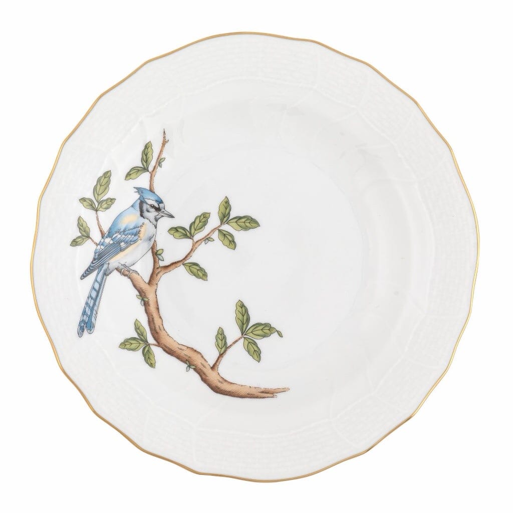 Herend Songbird Dessert Plate - Blue Jay Dinnerware Herend 