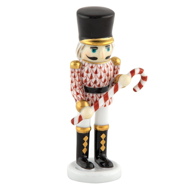 Herend Small Nutcracker With Candy Cane Figurine Figurines Herend Rust 