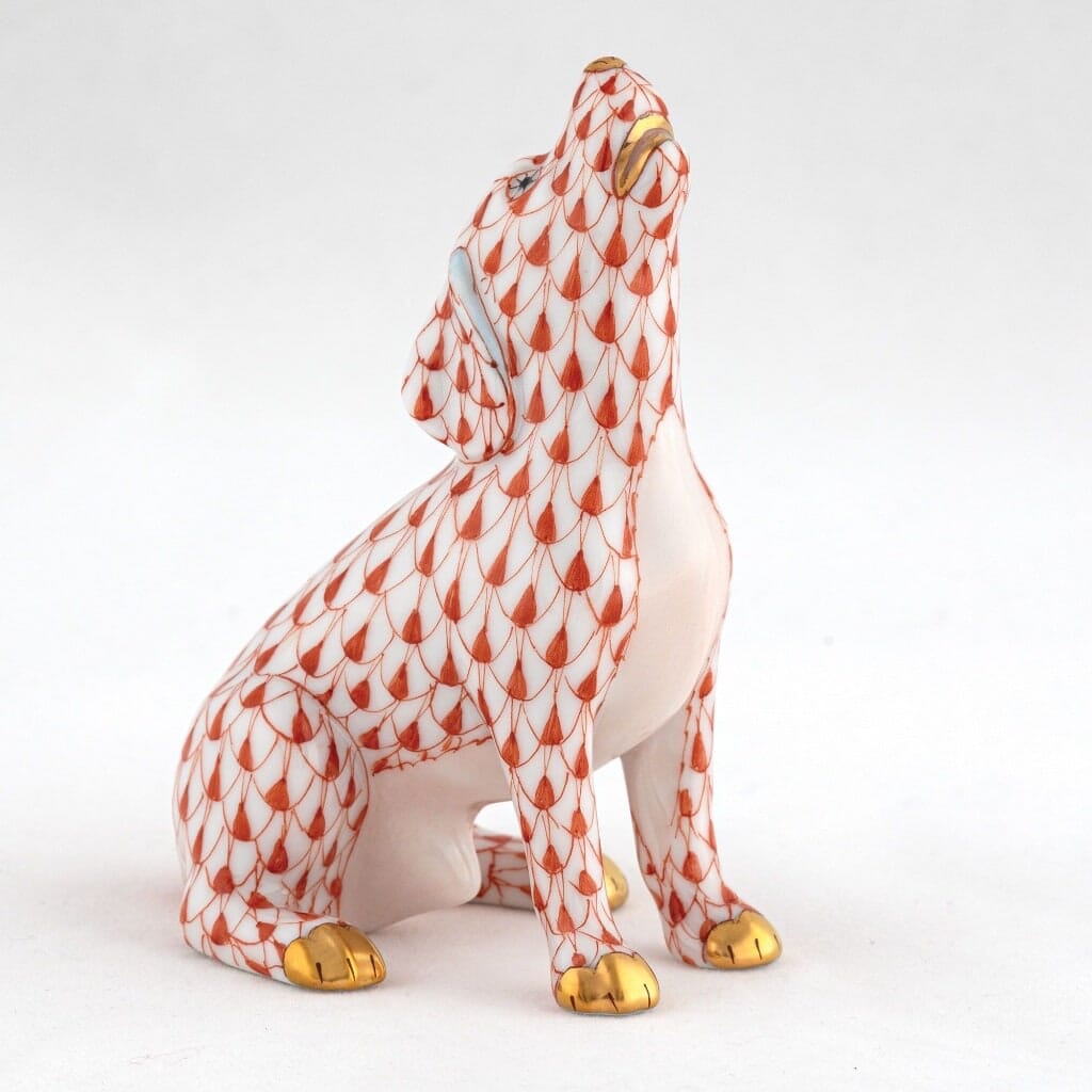 Herend Singing Beagle Figurine Figurines Herend Rust 