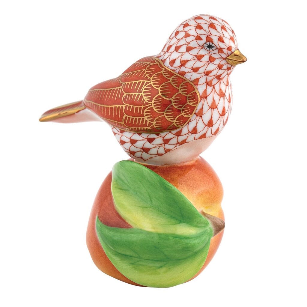 Herend Bird On Peach Figurine Figurines Herend Rust 