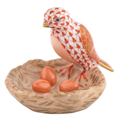 Herend Bird With Nest Figurine Figurines Herend Rust 