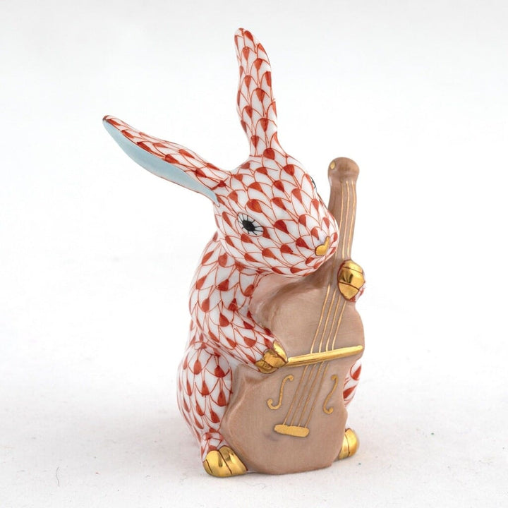 Herend Cello Bunny Figurine Figurines Herend Rust 