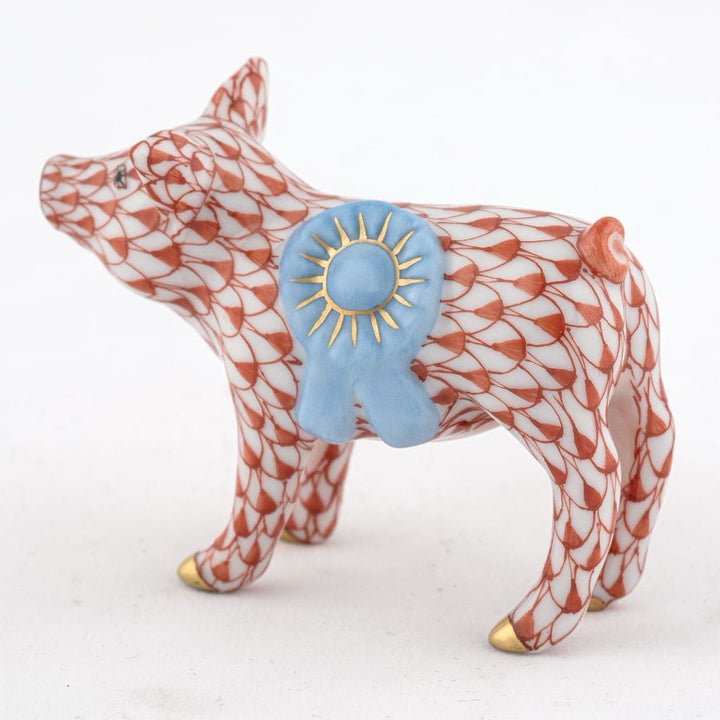Herend Blue Ribbon Pig Figurine Figurines Herend 