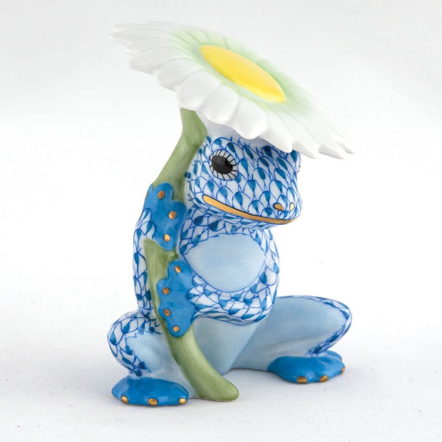 Herend Flower Frog Figurine Figurines Herend Blue 