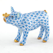 Herend Pig With Butterfly Figurine Figurines Herend Blue 