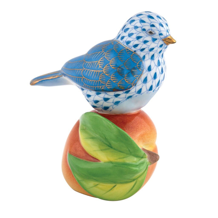 Herend Bird On Peach Figurine Figurines Herend Blue 