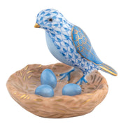 Herend Bird With Nest Figurine Figurines Herend Blue 