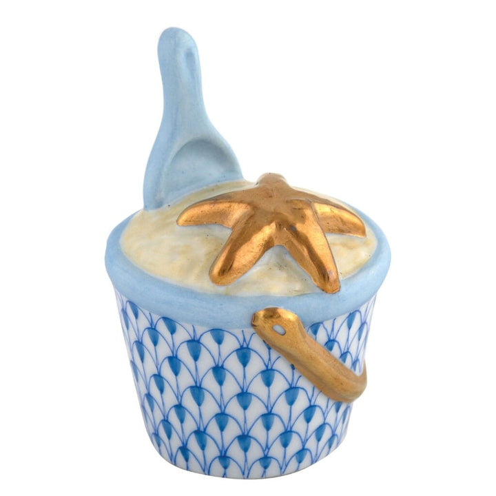 Herend Beach Bucket Figurine Figurines Herend Blue 