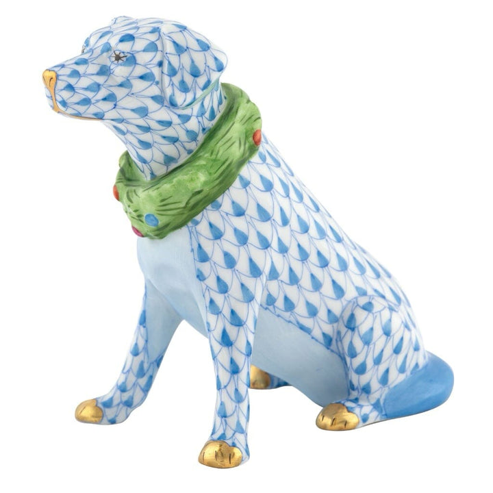 Herend Holiday Dog Figurine Figurines Herend Blue 