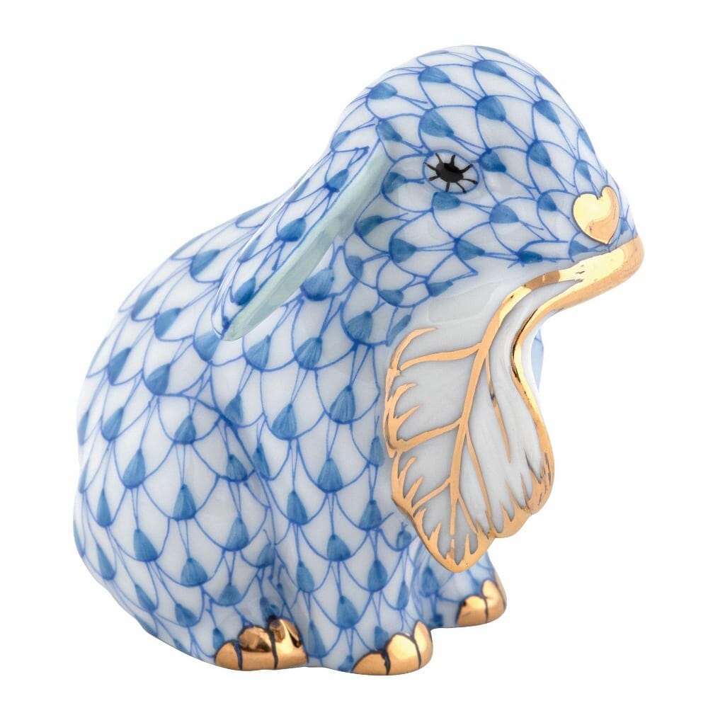 Herend Fall Bunny Figurine Figurines Herend Blue 
