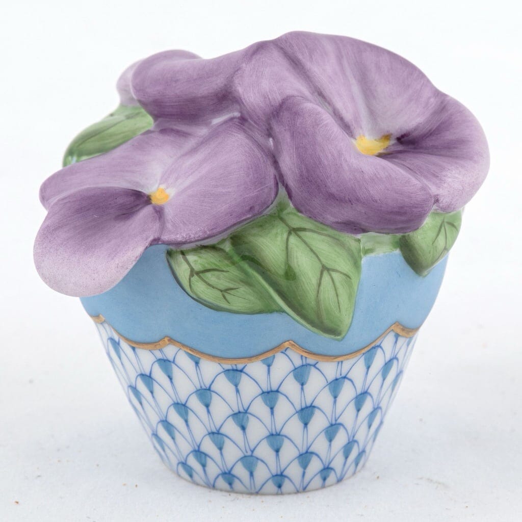 Herend Pansies In Flowerpot Figurines Herend 