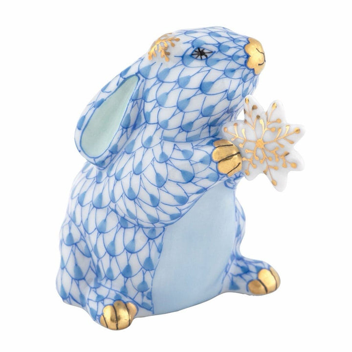 Herend Winter Bunny Figurine Figurines Herend Blue 