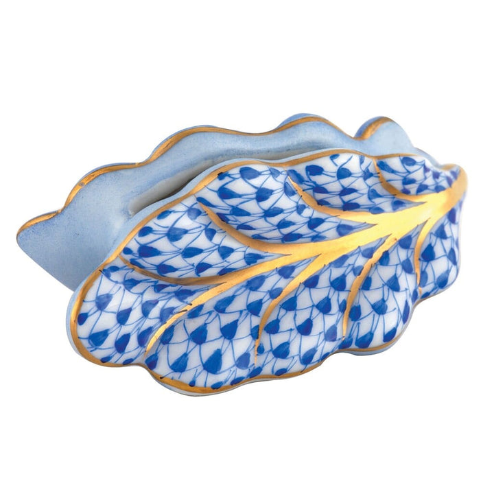 Herend Leaf Place Card Holder Figurines Herend Sapphire 