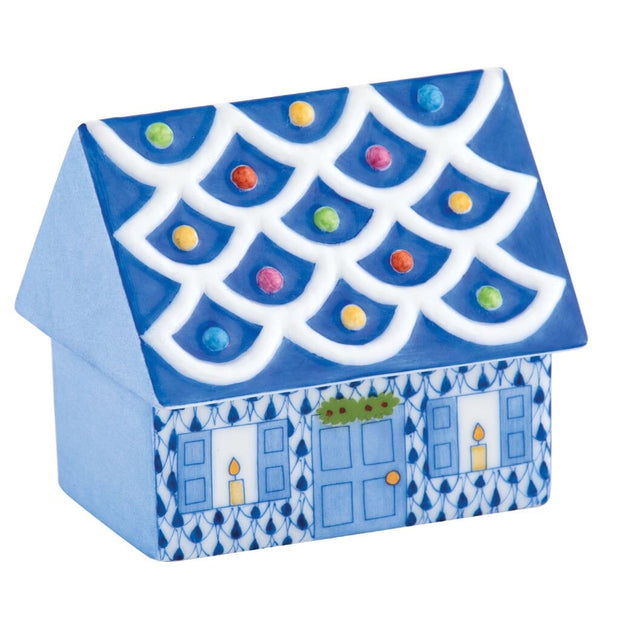 Herend Cozy Gingerbread House Figurines Herend Sapphire 