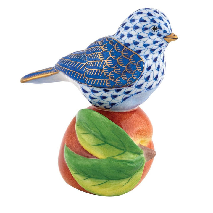 Herend Bird On Peach Figurine Figurines Herend Sapphire 
