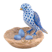 Herend Bird With Nest Figurine Figurines Herend Sapphire 