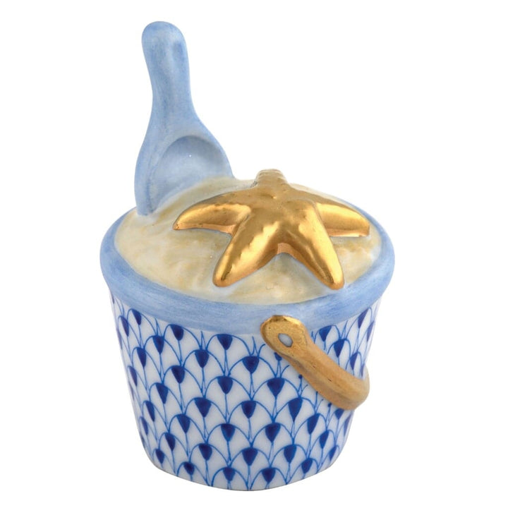 Herend Beach Bucket Figurine Figurines Herend Sapphire 
