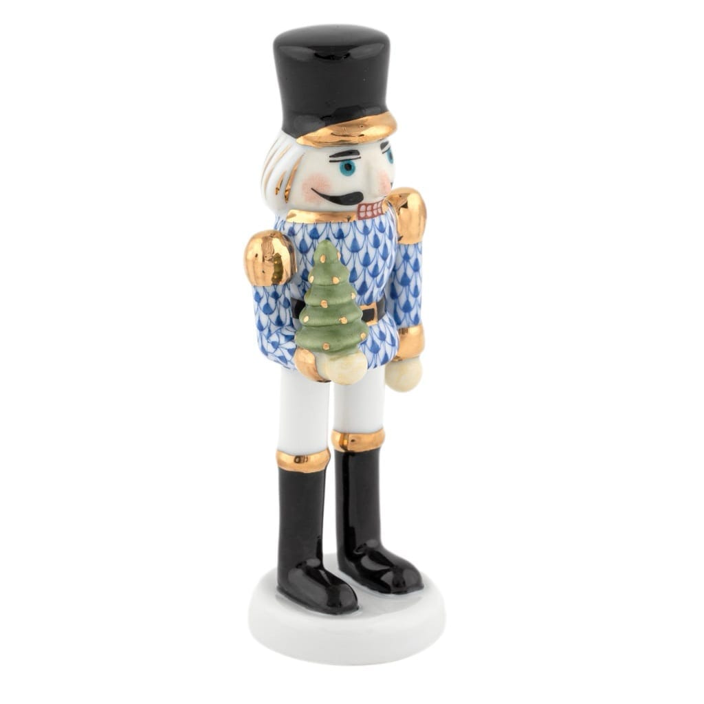 Herend Nutcracker With Christmas Tree Figurine Figurines Herend Sapphire 
