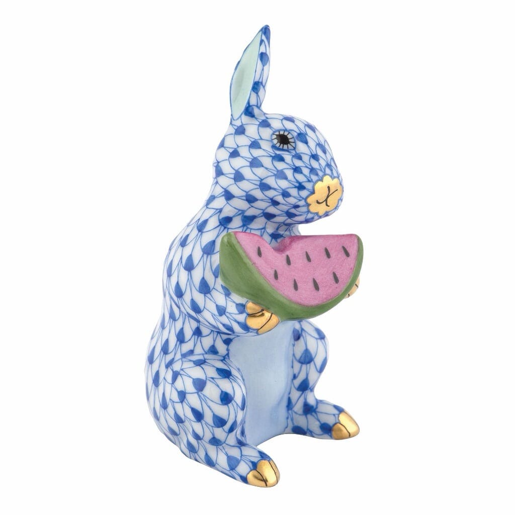 Herend Summer Bunny Figurine Figurines Herend Sapphire 