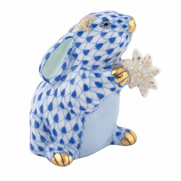 Herend Winter Bunny Figurine Figurines Herend Sapphire 