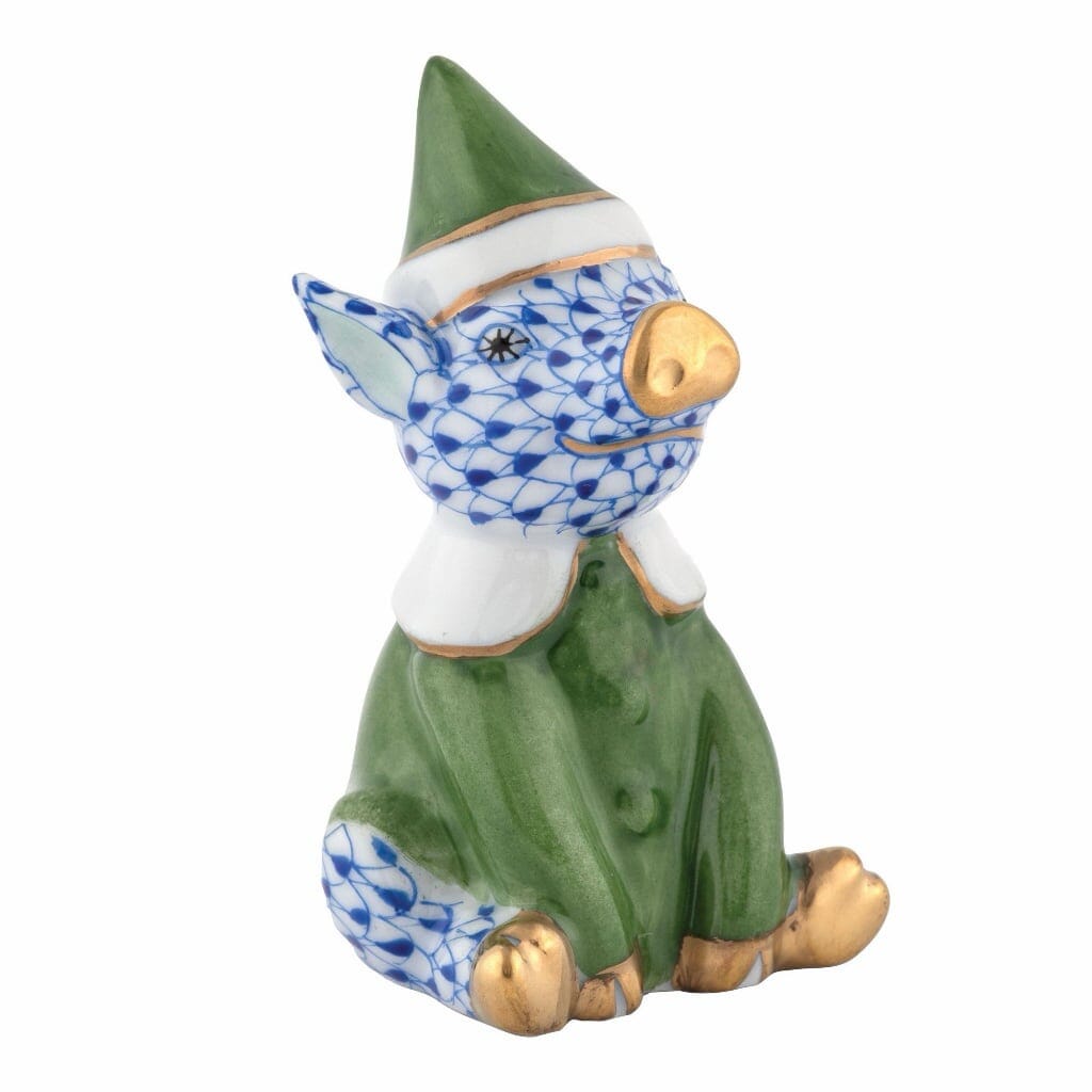 Herend Elf Piggy Figurine Figurines Herend Sapphire 