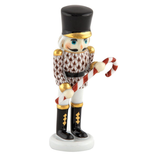 Herend Small Nutcracker With Candy Cane Figurine Figurines Herend Chocolate 