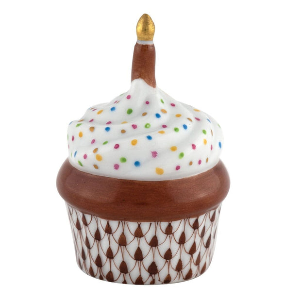 Herend Cupcake With Candle Figurine Figurines Herend Chocolate 