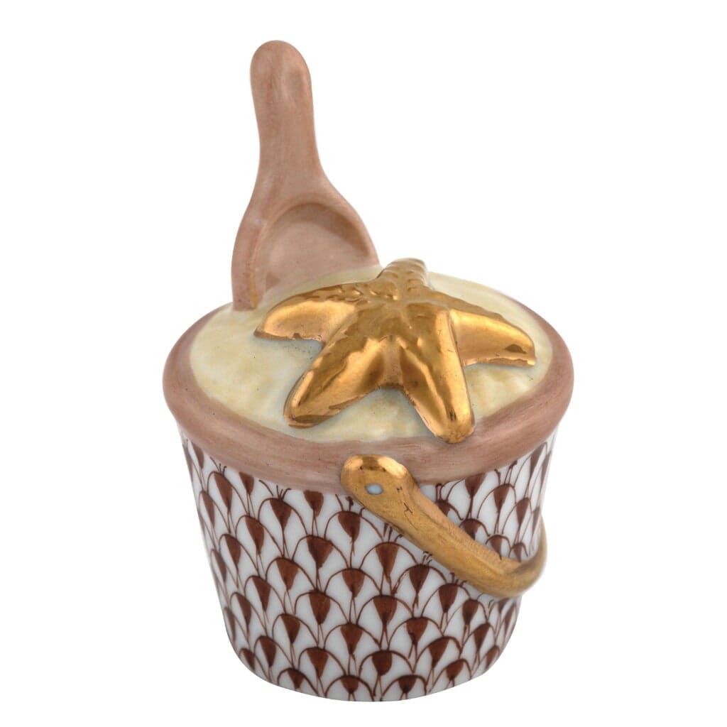 Herend Beach Bucket Figurine Figurines Herend Chocolate 