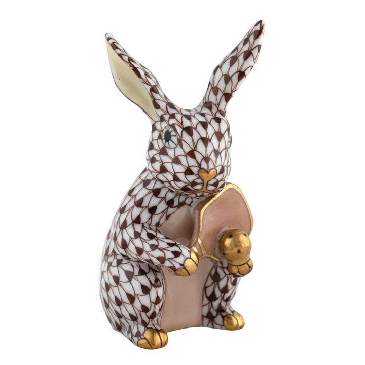Herend Pickleball Bunny Figurine Figurines Herend Chocolate 