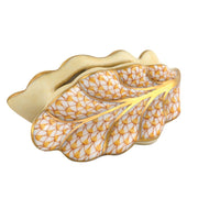 Herend Leaf Place Card Holder Figurines Herend Butterscotch 