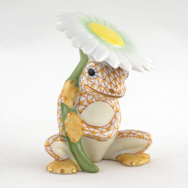 Herend Flower Frog Figurine Figurines Herend Butterscotch 
