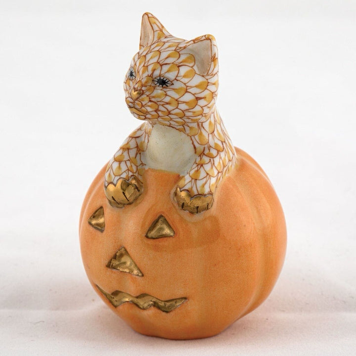 Herend Jack O Lantern Kitty Figurine Figurines Herend 