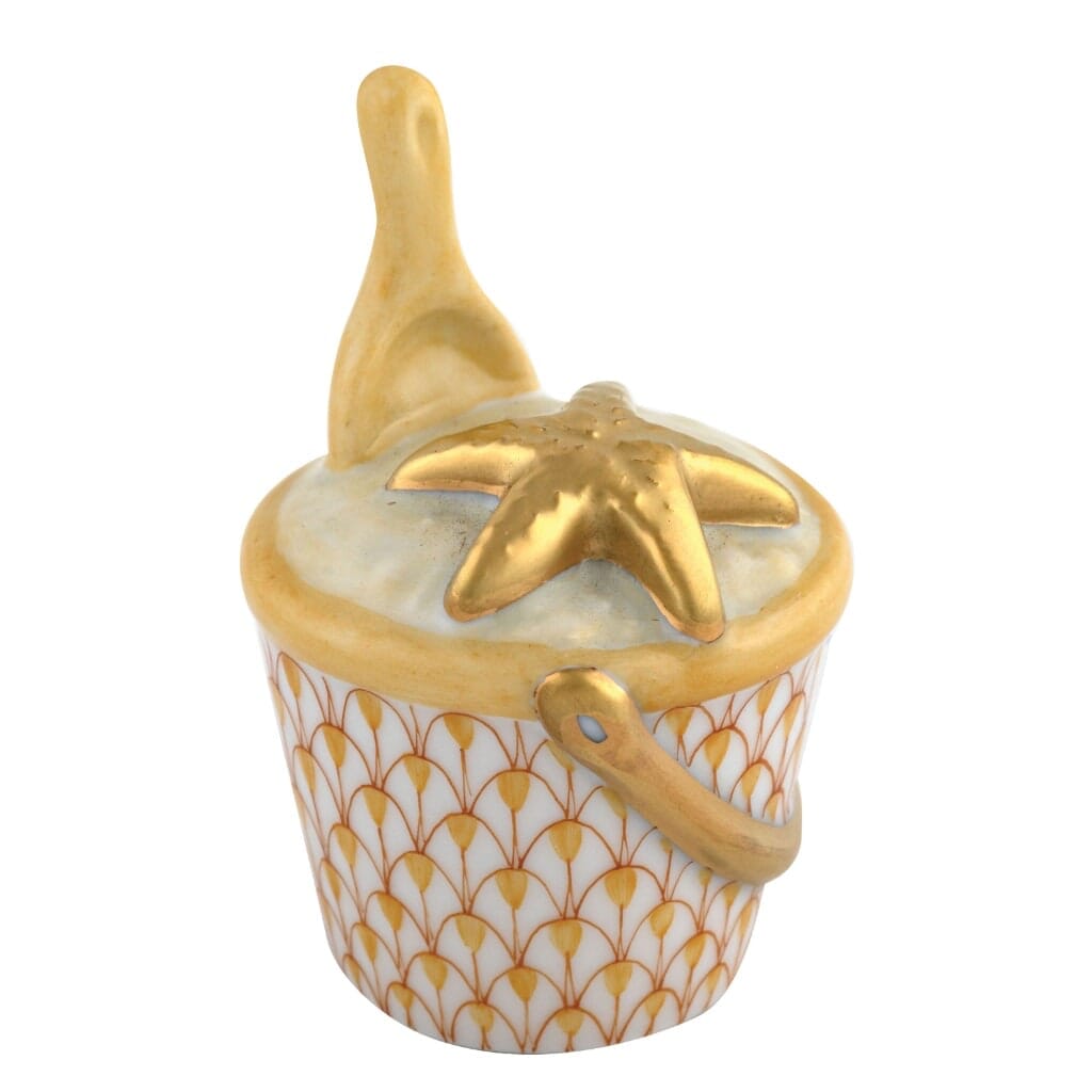 Herend Beach Bucket Figurine Figurines Herend Butterscotch 