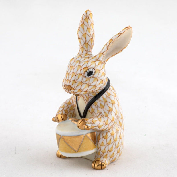 Herend Drummer Bunny Figurine Figurines Herend Butterscotch 