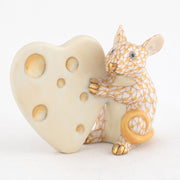 Herend Mouse With Heart Cheese Figurine Figurines Herend Butterscotch 