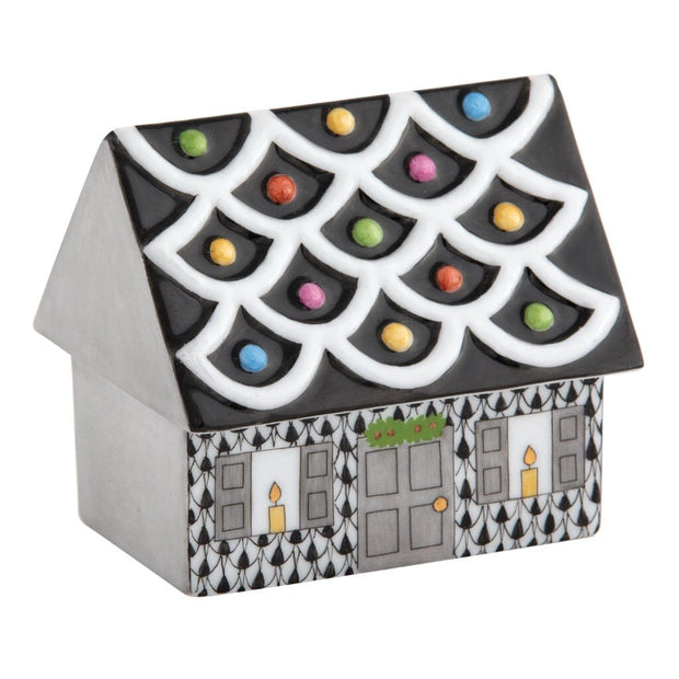 Herend Cozy Gingerbread House Figurines Herend Black 