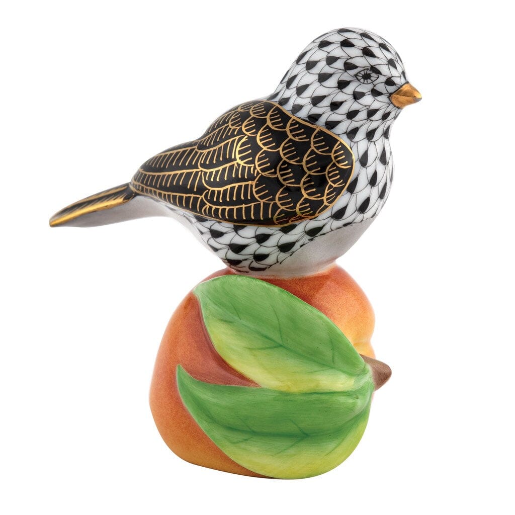 Herend Bird On Peach Figurine Figurines Herend Black 